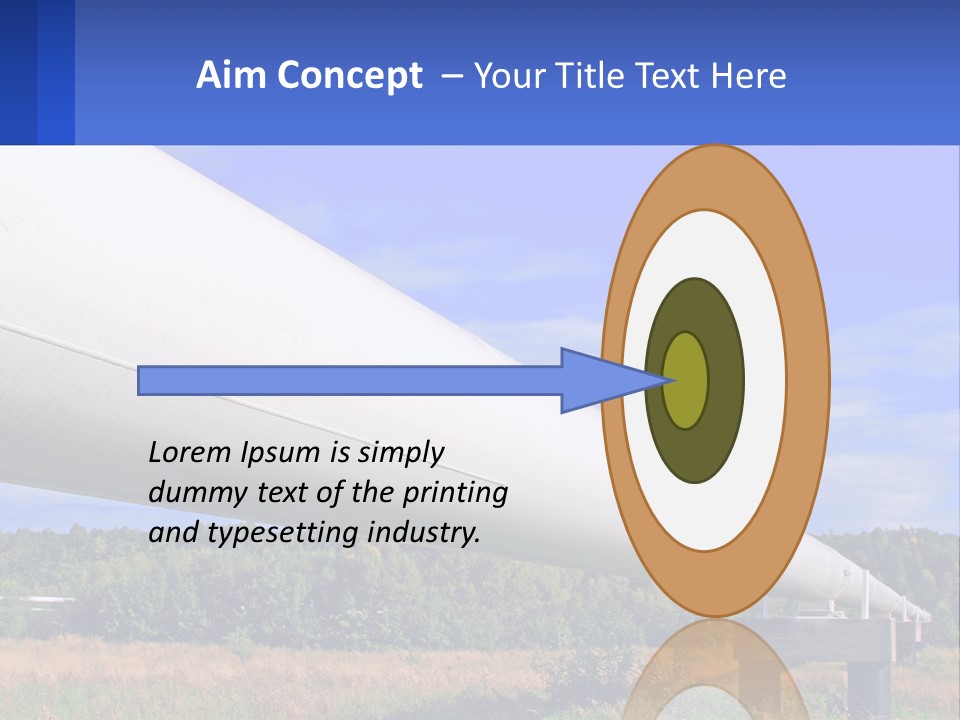 A Large White Pipe In The Middle Of A Field PowerPoint Template