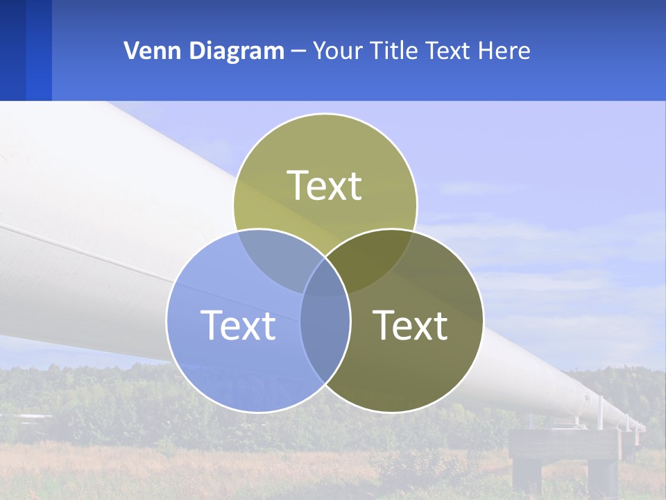 A Large White Pipe In The Middle Of A Field PowerPoint Template
