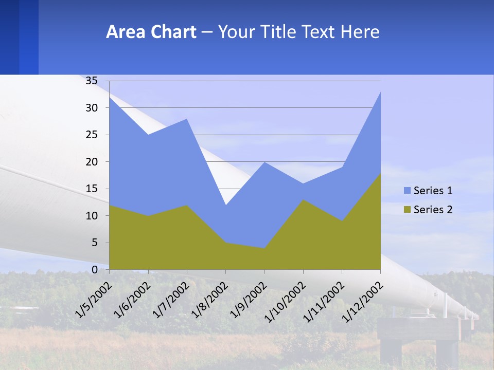 A Large White Pipe In The Middle Of A Field PowerPoint Template