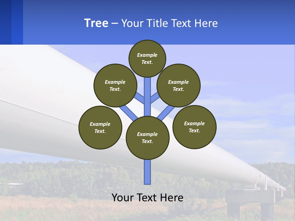 A Large White Pipe In The Middle Of A Field PowerPoint Template