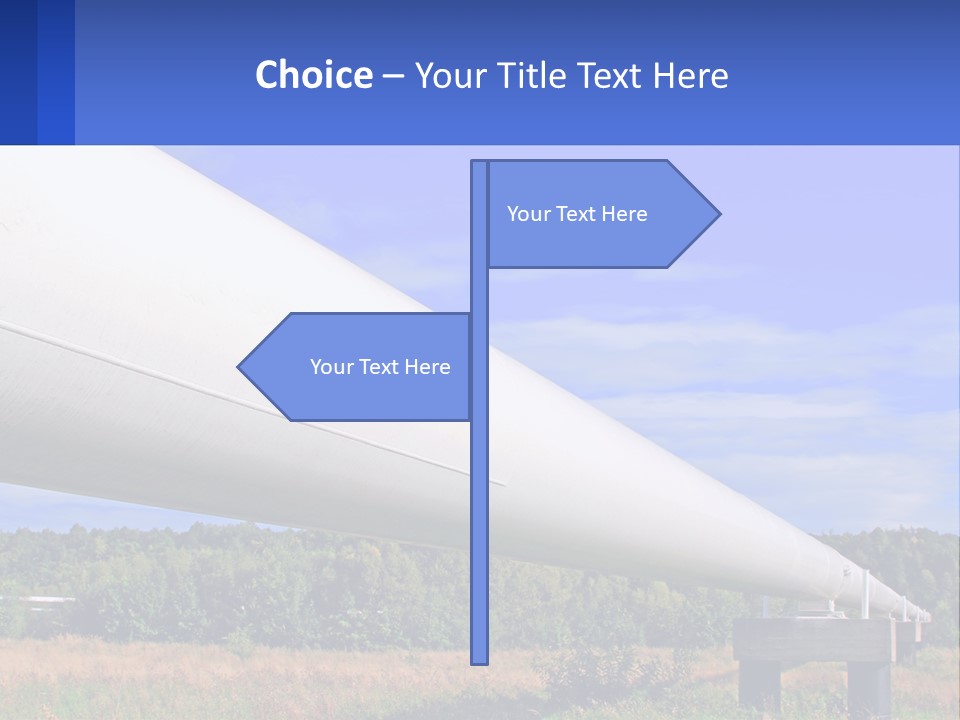 A Large White Pipe In The Middle Of A Field PowerPoint Template