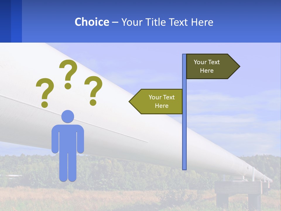 A Large White Pipe In The Middle Of A Field PowerPoint Template