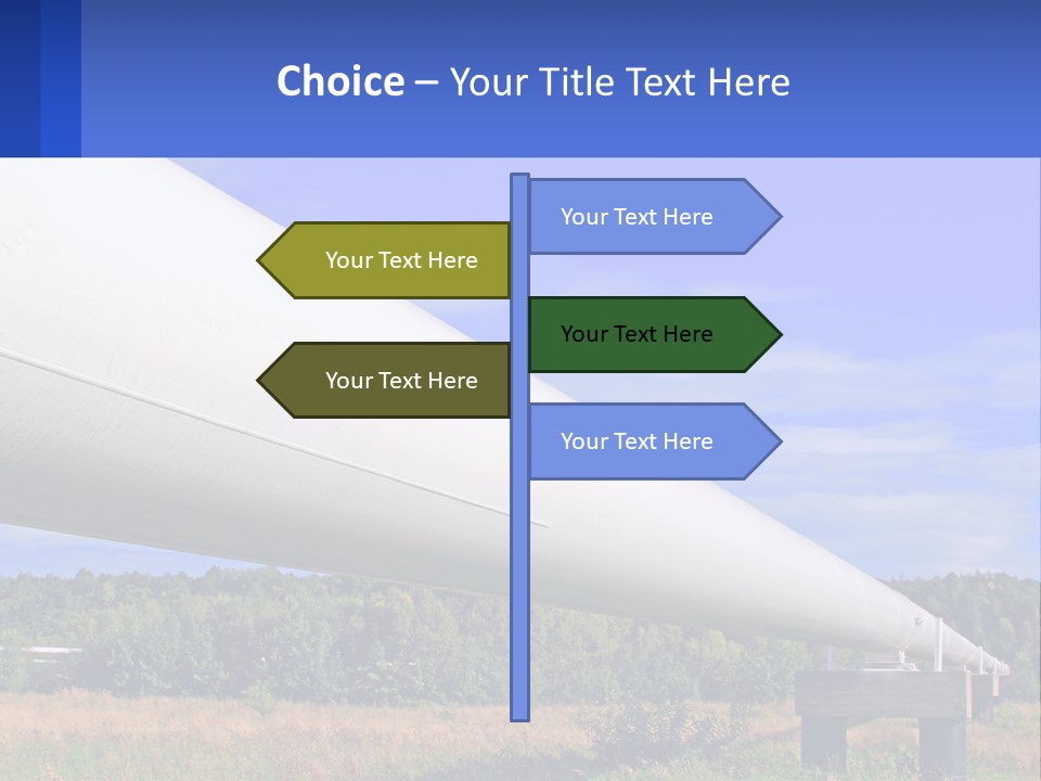 A Large White Pipe In The Middle Of A Field PowerPoint Template