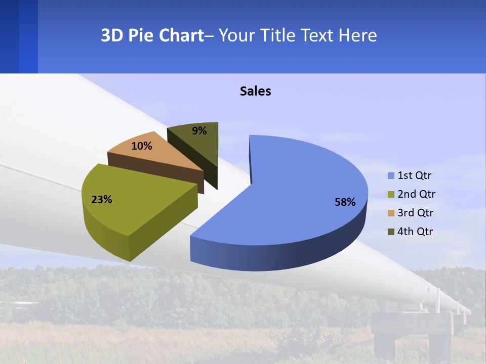 A Large White Pipe In The Middle Of A Field PowerPoint Template