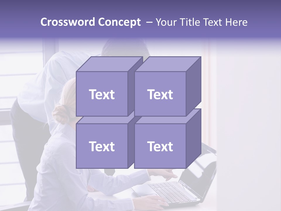 A Man And A Woman Looking At A Laptop PowerPoint Template