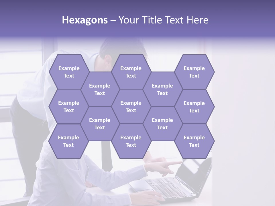 A Man And A Woman Looking At A Laptop PowerPoint Template