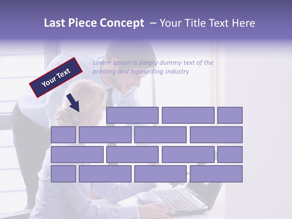A Man And A Woman Looking At A Laptop PowerPoint Template
