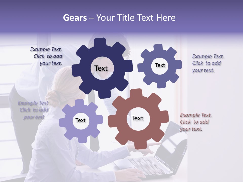 A Man And A Woman Looking At A Laptop PowerPoint Template