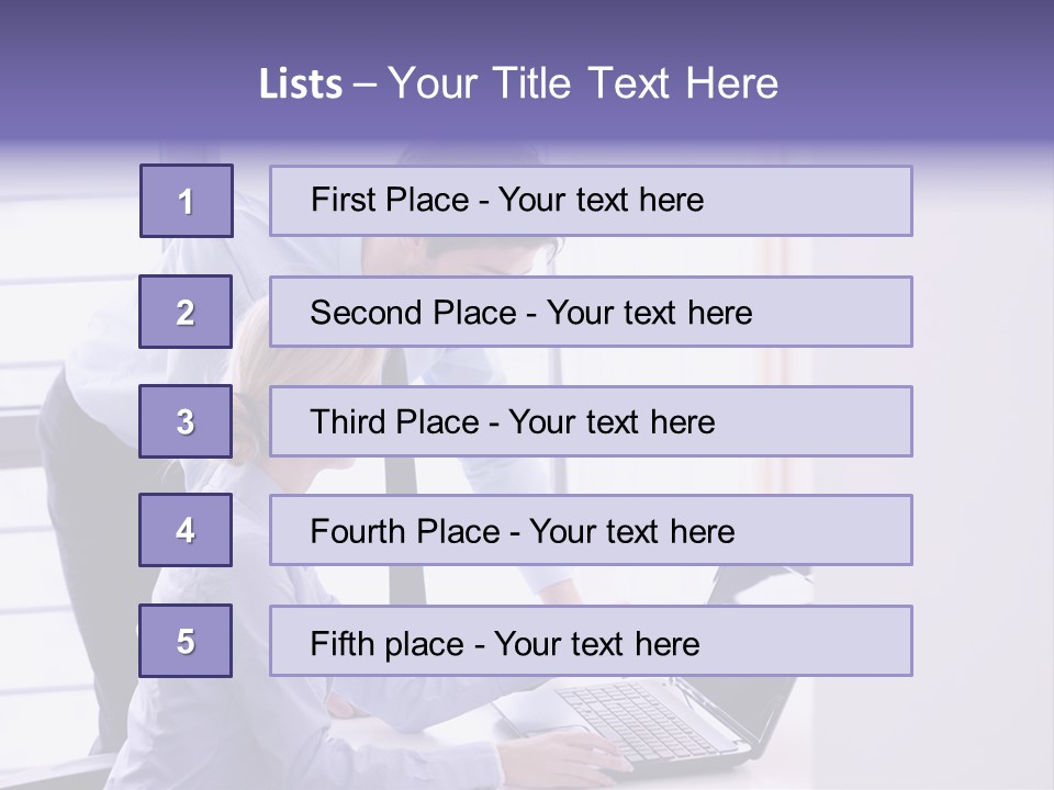 A Man And A Woman Looking At A Laptop PowerPoint Template