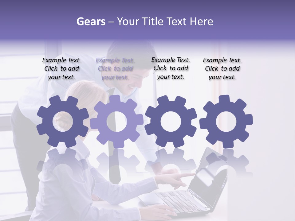 A Man And A Woman Looking At A Laptop PowerPoint Template