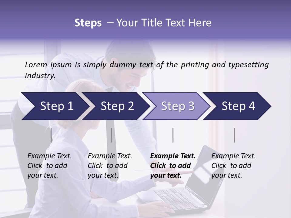 A Man And A Woman Looking At A Laptop PowerPoint Template