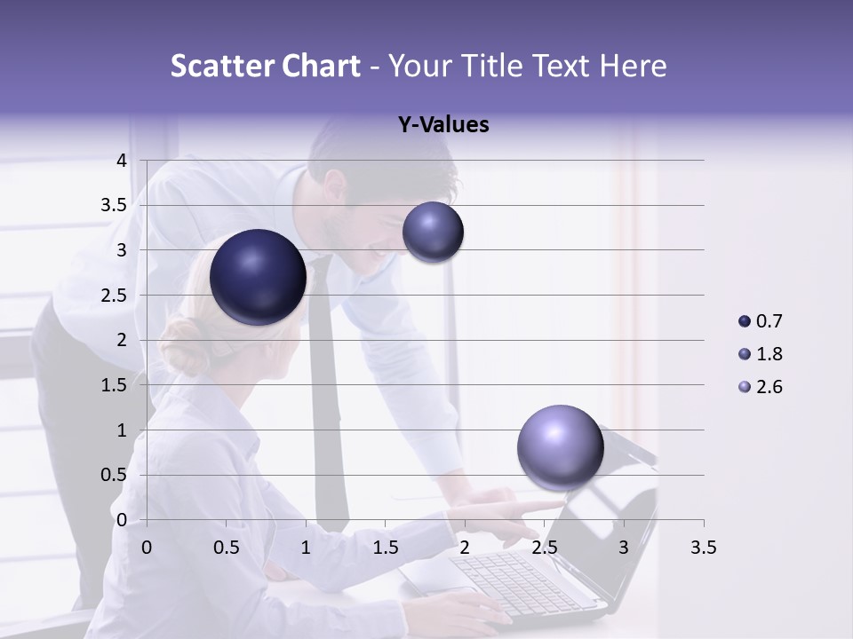 A Man And A Woman Looking At A Laptop PowerPoint Template