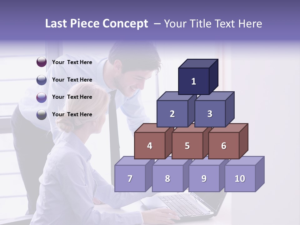 A Man And A Woman Looking At A Laptop PowerPoint Template