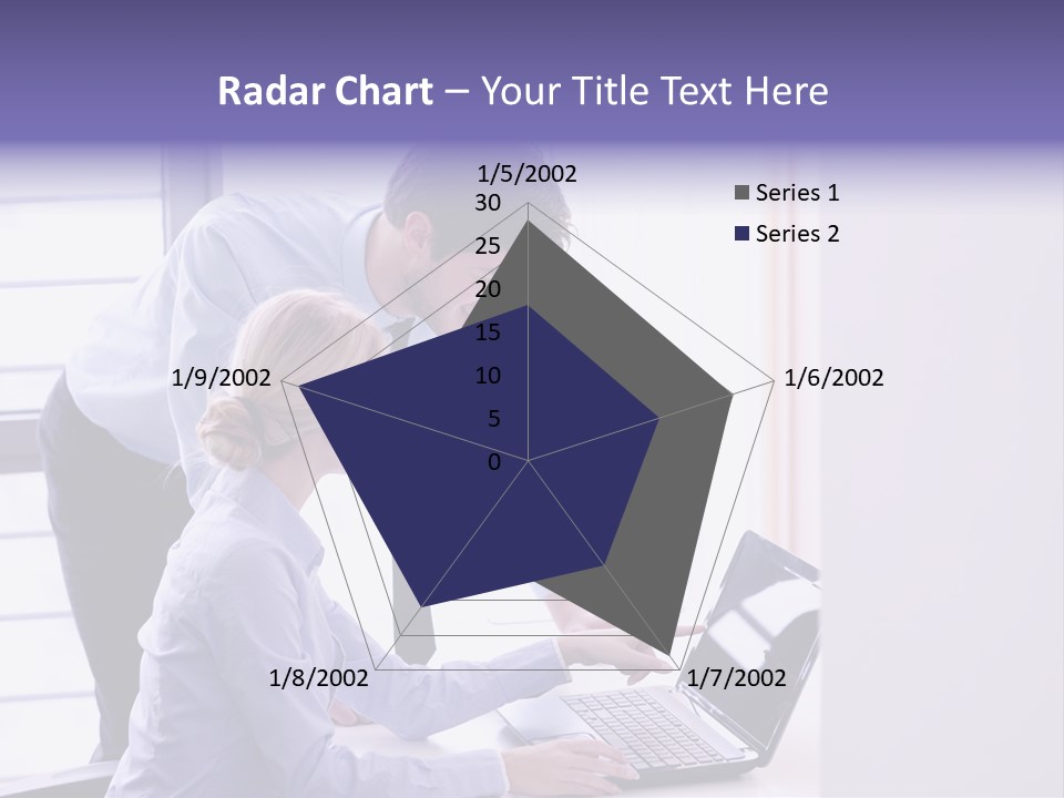 A Man And A Woman Looking At A Laptop PowerPoint Template