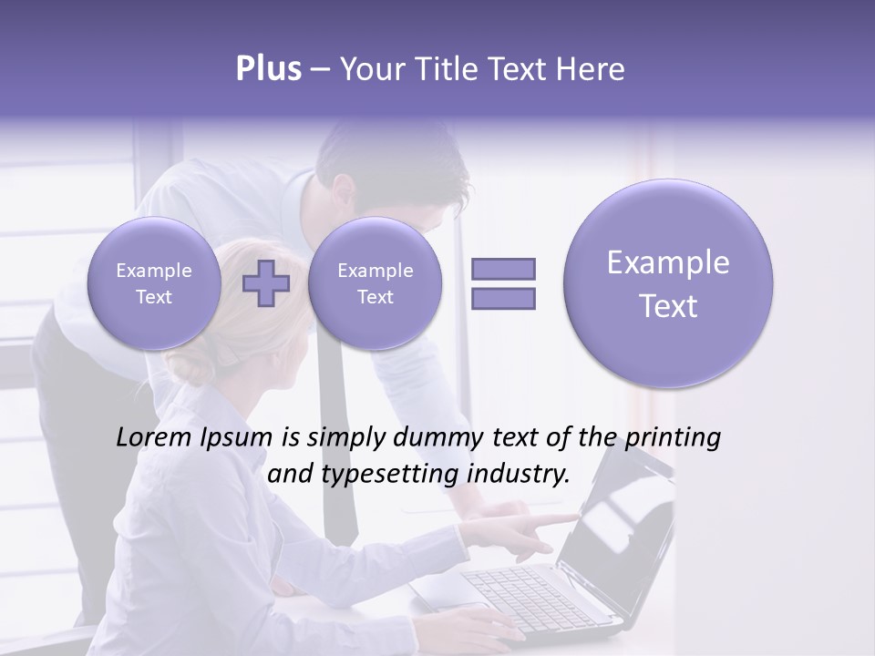 A Man And A Woman Looking At A Laptop PowerPoint Template