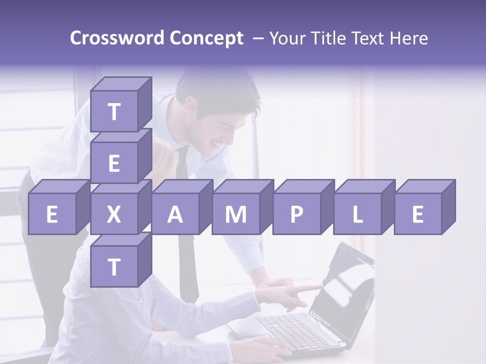 A Man And A Woman Looking At A Laptop PowerPoint Template