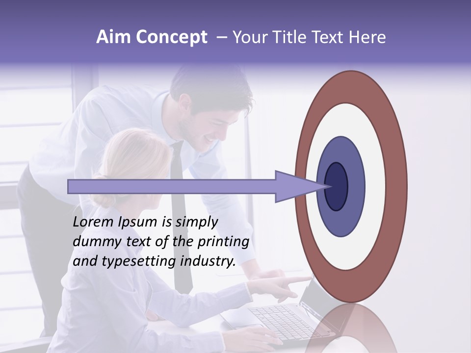 A Man And A Woman Looking At A Laptop PowerPoint Template