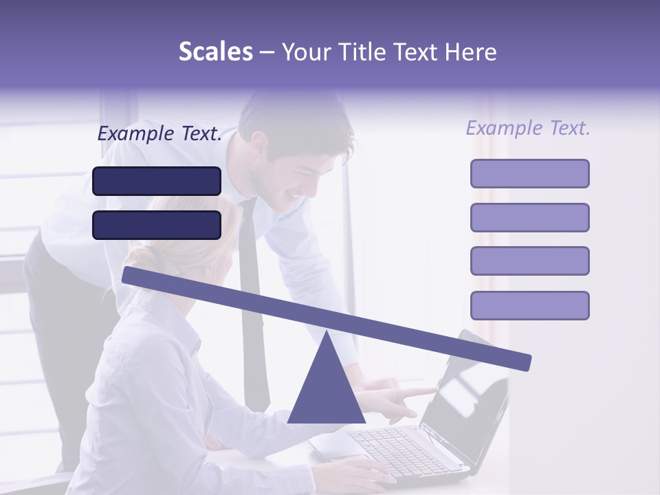 A Man And A Woman Looking At A Laptop PowerPoint Template