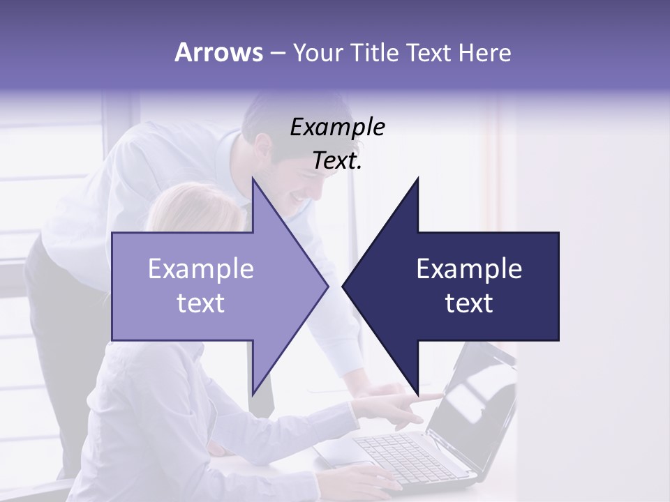 A Man And A Woman Looking At A Laptop PowerPoint Template