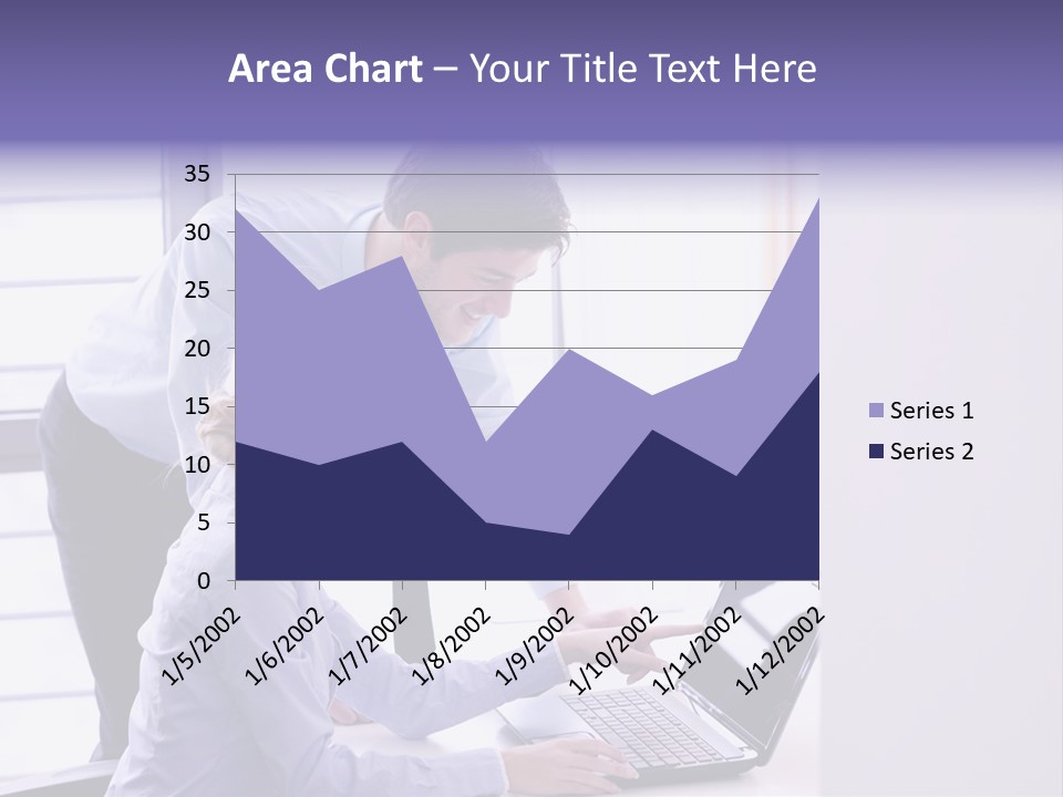 A Man And A Woman Looking At A Laptop PowerPoint Template
