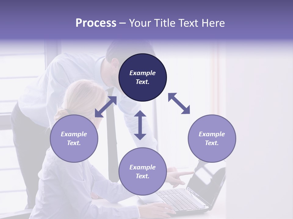 A Man And A Woman Looking At A Laptop PowerPoint Template