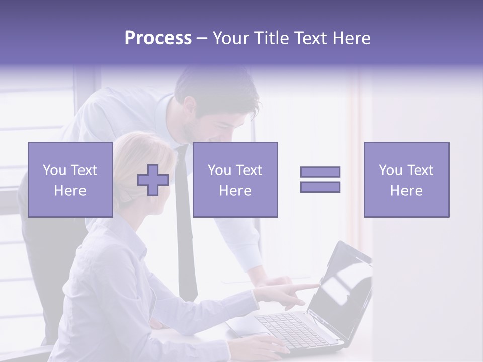 A Man And A Woman Looking At A Laptop PowerPoint Template