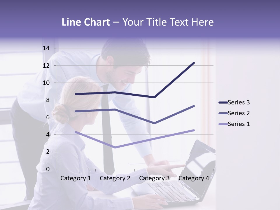 A Man And A Woman Looking At A Laptop PowerPoint Template