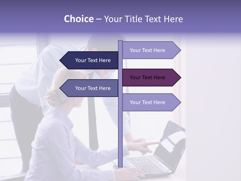 A Man And A Woman Looking At A Laptop PowerPoint Template