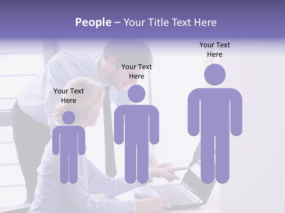 A Man And A Woman Looking At A Laptop PowerPoint Template