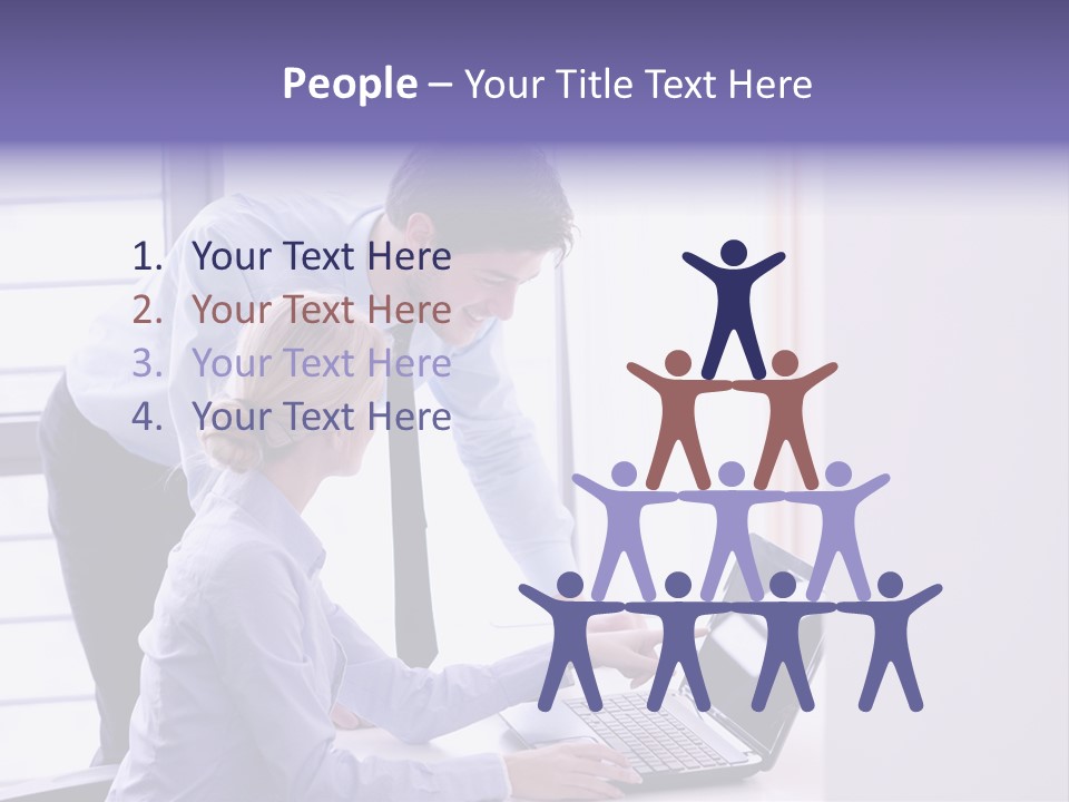 A Man And A Woman Looking At A Laptop PowerPoint Template