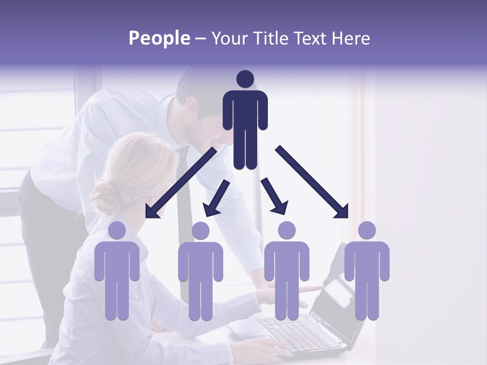A Man And A Woman Looking At A Laptop PowerPoint Template
