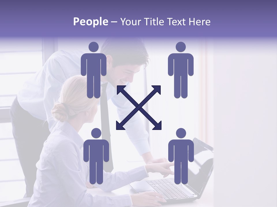 A Man And A Woman Looking At A Laptop PowerPoint Template
