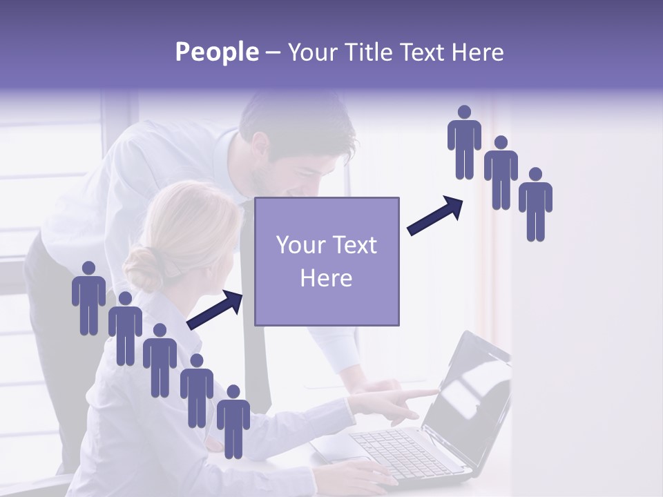 A Man And A Woman Looking At A Laptop PowerPoint Template