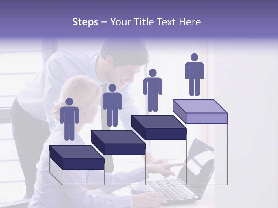 A Man And A Woman Looking At A Laptop PowerPoint Template