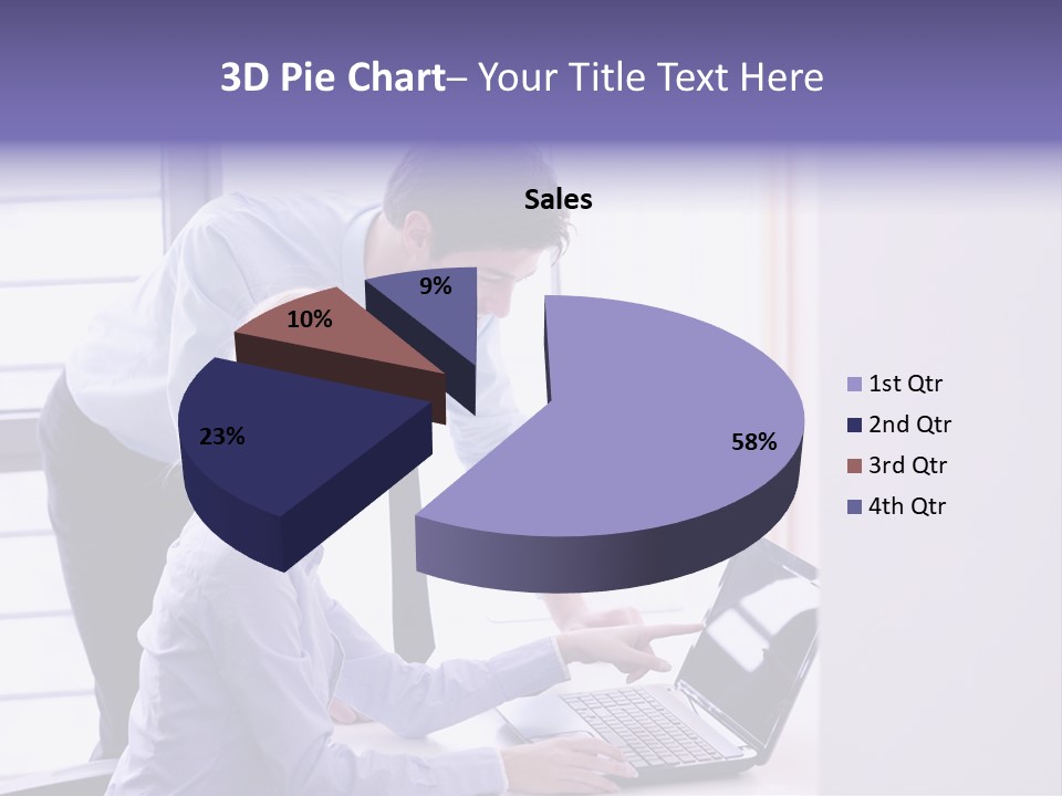 A Man And A Woman Looking At A Laptop PowerPoint Template