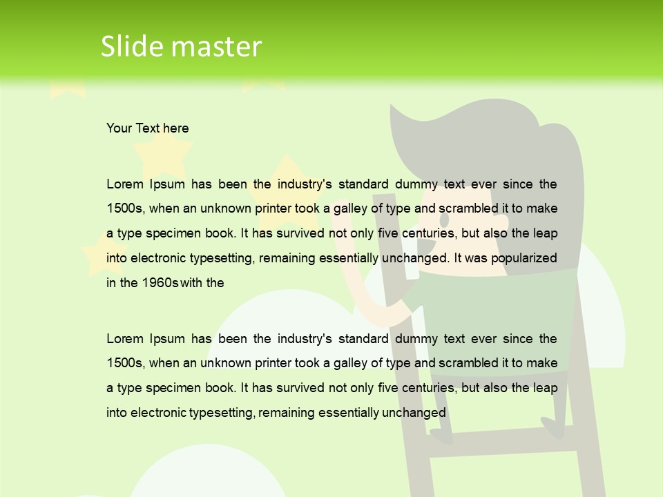 A Man Climbing Up A Ladder To Reach The Stars PowerPoint Template