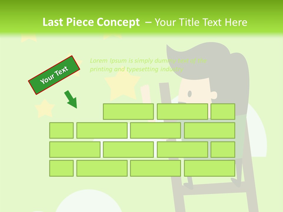 A Man Climbing Up A Ladder To Reach The Stars PowerPoint Template