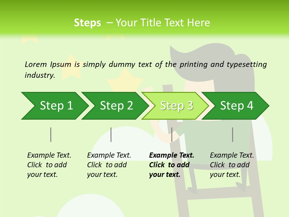 A Man Climbing Up A Ladder To Reach The Stars PowerPoint Template