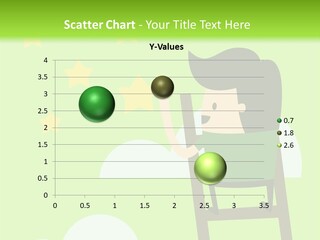 A Man Climbing Up A Ladder To Reach The Stars PowerPoint Template