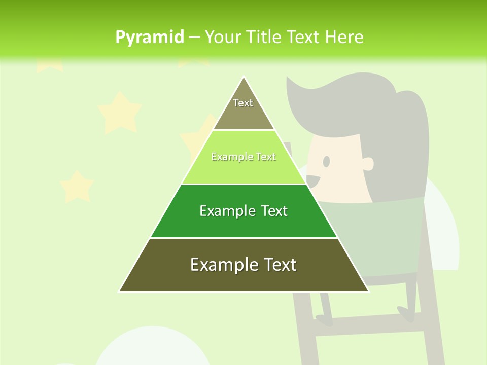 A Man Climbing Up A Ladder To Reach The Stars PowerPoint Template