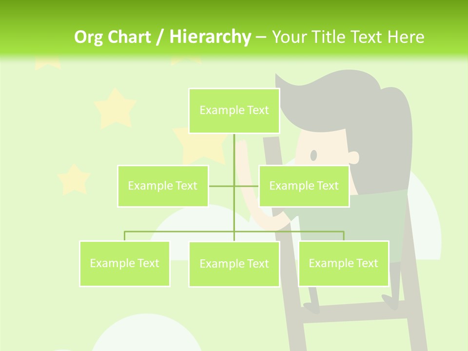 A Man Climbing Up A Ladder To Reach The Stars PowerPoint Template