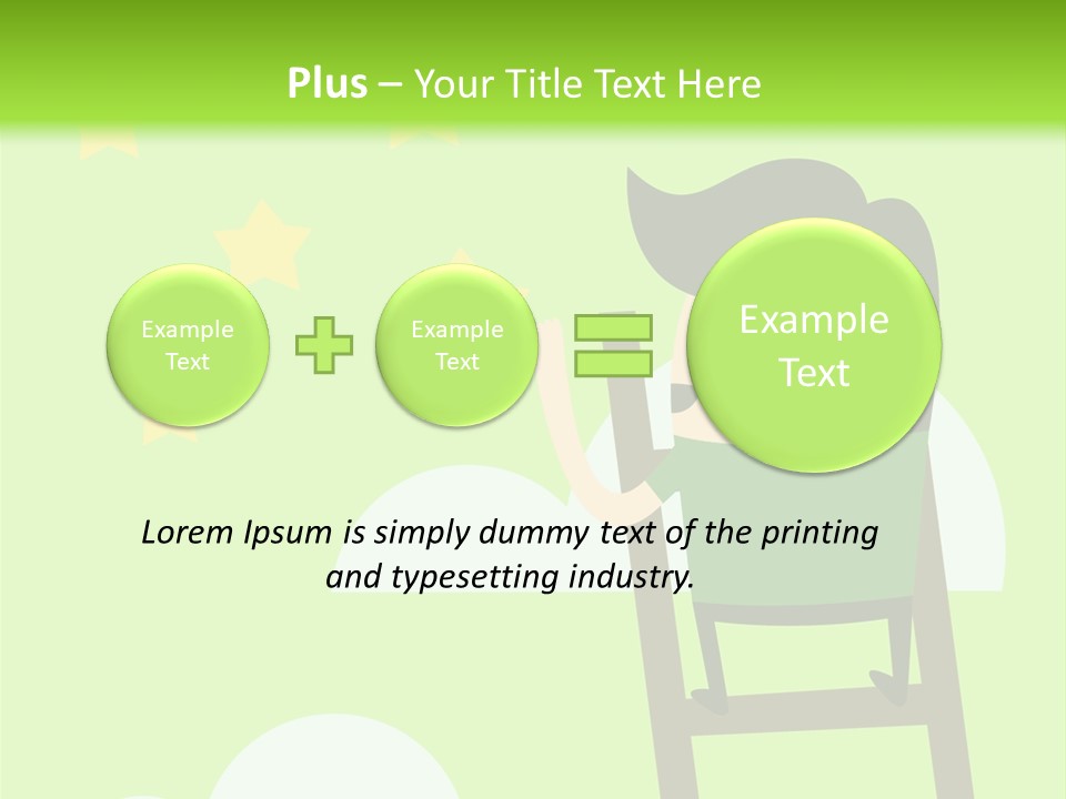 A Man Climbing Up A Ladder To Reach The Stars PowerPoint Template