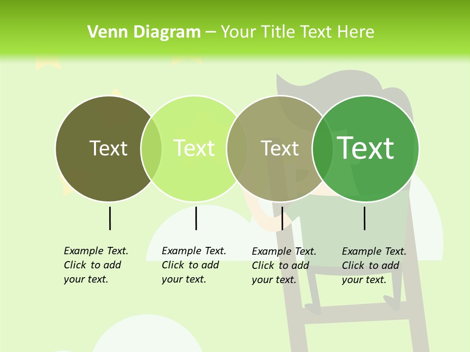 A Man Climbing Up A Ladder To Reach The Stars PowerPoint Template