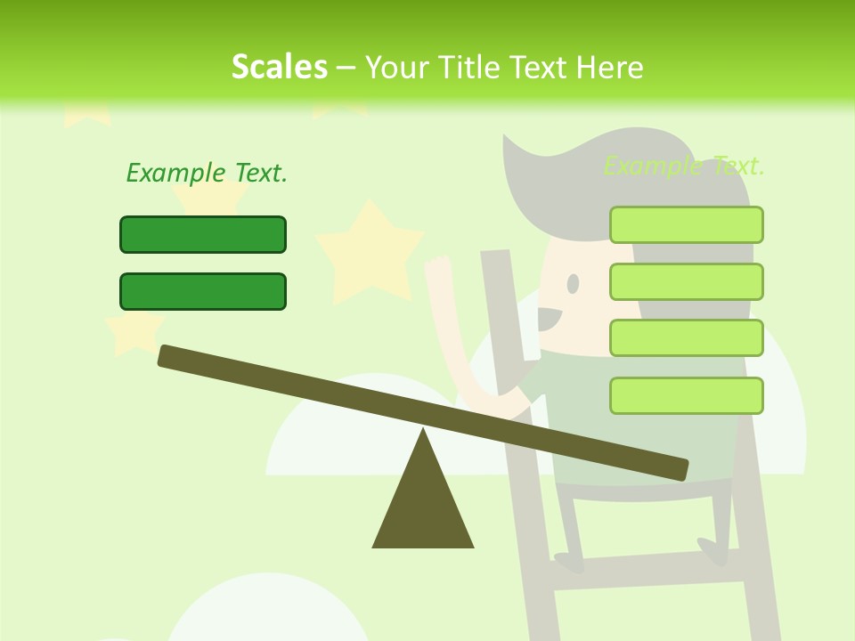A Man Climbing Up A Ladder To Reach The Stars PowerPoint Template