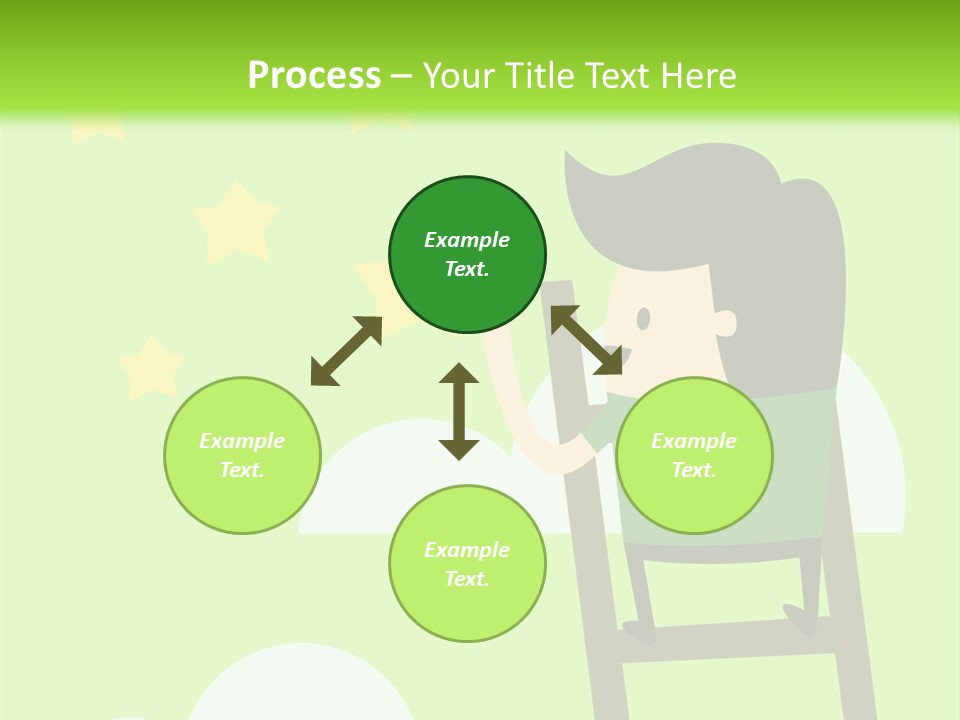 A Man Climbing Up A Ladder To Reach The Stars PowerPoint Template