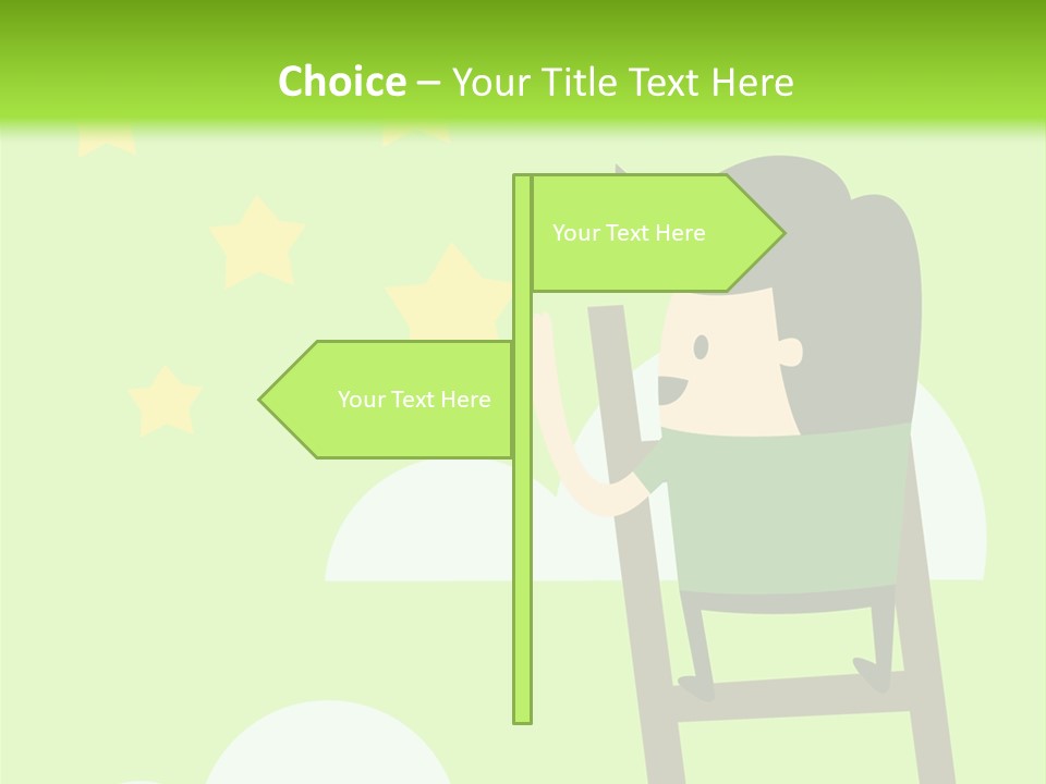 A Man Climbing Up A Ladder To Reach The Stars PowerPoint Template