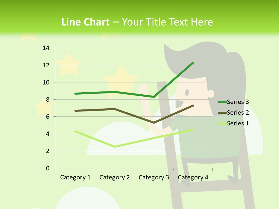 A Man Climbing Up A Ladder To Reach The Stars PowerPoint Template