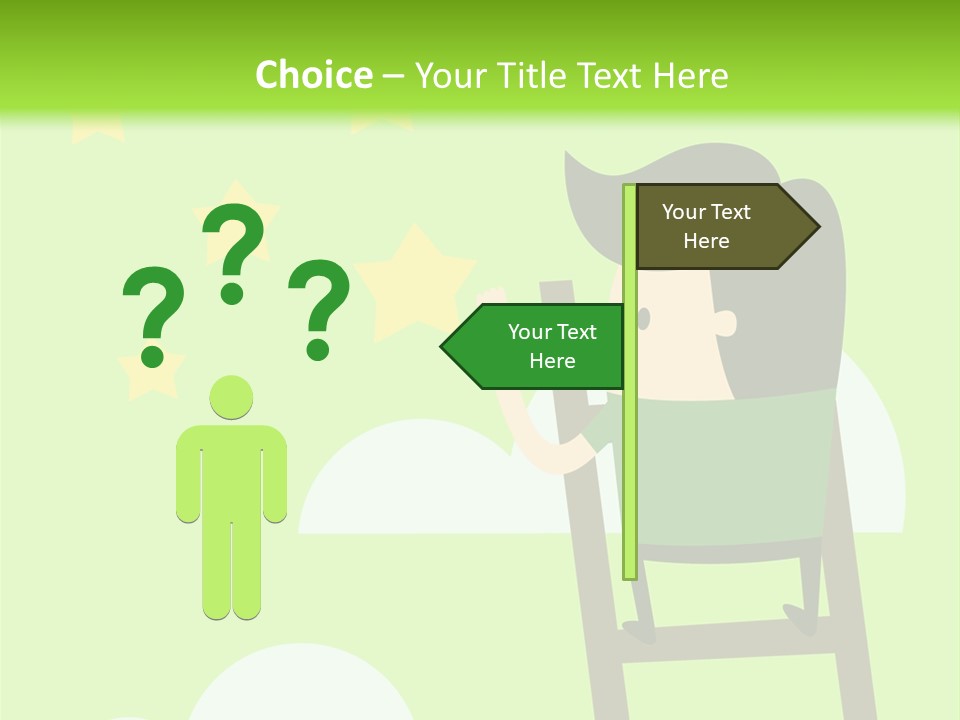 A Man Climbing Up A Ladder To Reach The Stars PowerPoint Template