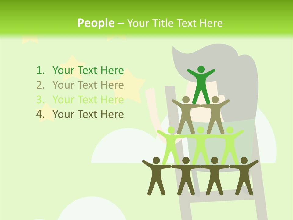 A Man Climbing Up A Ladder To Reach The Stars PowerPoint Template