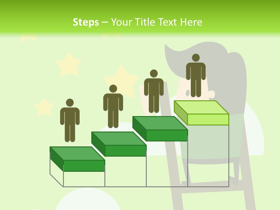 A Man Climbing Up A Ladder To Reach The Stars PowerPoint Template